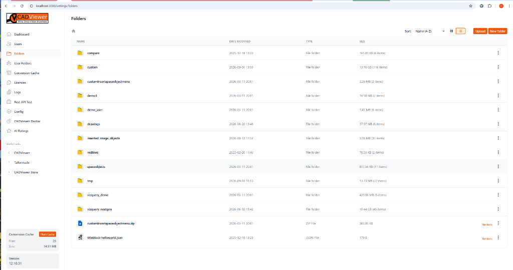 Folder Management Pane