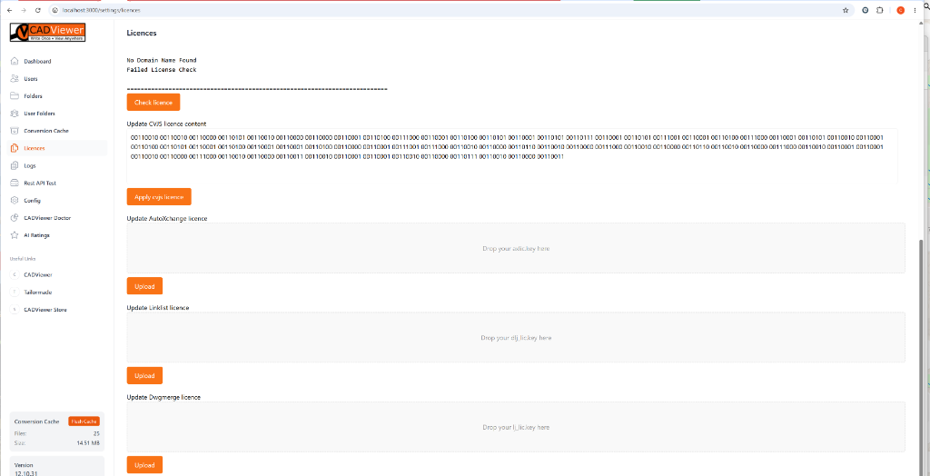 Licenses Pane