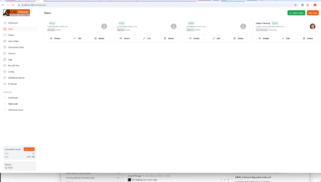 User Management Pane
